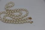 Sautoir 79 perles (7.5/8 mm), fermoir or 18k. PB 51...