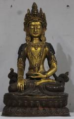 Divinité en bronze doré, fin XIXème - début 20ème. H:...