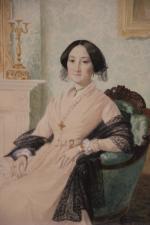 Adolphe MAGAUD (XIX-XX) . "Elégante assise " Aquarelle , signée...