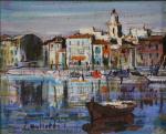 César BOLLETTI (c.1915-1995): "Le port de St-Tropez" huile sur toile...