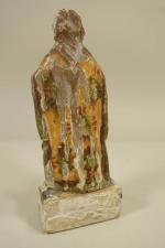 Saint Joseph , statuette bois sculpté avec traces de polychromie,...