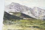 GARIBALDI Joseph (1863-1941) : Ventabren, colline rocheuse et maison blanche,...