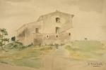 GARIBALDI Joseph (1863-1941) : Ventabren, colline rocheuse et maison blanche,...