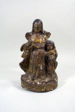 Sainte Anne et la Vierge enfant, statuette en bois sculpté...