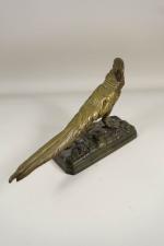 TRODOUX Adrien (XIX-XXème s.) : Le faisan,  bronze, signé...