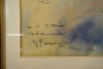 FLASSCHOEN GUSTAVE  (1868-1940) cavalier algérien, aquarelle , dédicacée, signée...