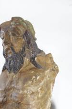 France ou Espagne XVIIIème s. : Christ en bois sculpté...