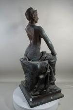 DESRUELLES  Félix  (1865-1943): Sculpture en métal figurant la...