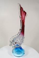 Dauphin en verre polychrome de Murano H : 46 cm...