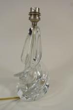 Pied de lampe ondoyant en cristal d'Ile de France ,style...
