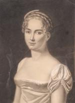 CLARY: "Portrait" Dessin au crayon, daté "1810". Époque Empire. H:...