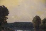 Jacques Henri DELPY (1877-1957) "Lavandière en bord de Seine" Huile...