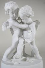 D'après Jean-Baptiste PIGALLE (1714-1785), Allégorie de l'Amour, Deux angelots se...