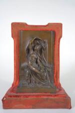 D'après CHAPU Henri (1833-1891), La pensée, bas relief en bronze...
