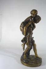 D'après CUMBERWOTH Charles (1811-1852), Paul et Virginie, épreuve en bronze...