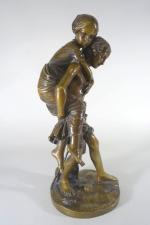 D'après CUMBERWOTH Charles (1811-1852), Paul et Virginie, épreuve en bronze...