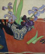 ARENE Jean (1929-2020) , Nature morte aux iris, huile sur...