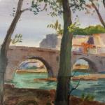 DAUPHIN Louis-Etienne (1885-1926)  Vue du pont Saint-Bénézet à Avignon,...