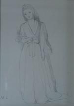 LAURENCIN  Marie (1883 - 1956) Jeune femme, dessin à...