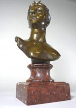 FALGUIERE Alexandre (1831-1900), Buste de Diane, bronze à la cire...