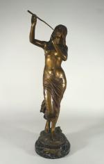DROUOT Edouard (1859-1945), La muse des bois, sculpture en bronze...