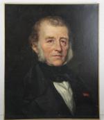 École française du XIXème siècle: "Portrait d'homme" Huile sur toile....