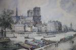 FRANK-WILL (1900-1951): "Notre dame de Paris" Aquarelle signée en bas...