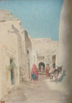 BOIVIN Emile (1846-1920) : Une rue à Sfax, HST, signée...