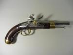 Pistolet d'arçon à silex modèle AN XIII.  Canon rond...