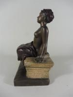 VILLANIS Emmanuel  (1858-1914) (d'après): Femme esclave, sujet en régule...
