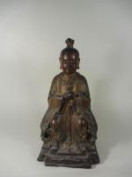 CHINE - Epoque MING  (1368 - 1644) Statuette d'intendant...