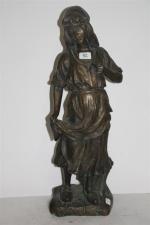 CHARPENTI..? "La Jeune Paysanne", Sculpture en bronze. Signature sur la...