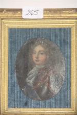 Epoque XVII ème, miniature sur cuivre,  "portrait d'homme en...
