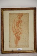 Epoque XVIII ème, "étude de femme", dessin à la sanguine,...