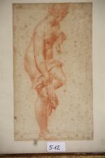 Epoque XVIII ème, "étude de femme", dessin à la sanguine,...