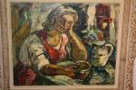 VAGH WEINMANN Maurice (1899-1986) : Femme assise tenant un bol....