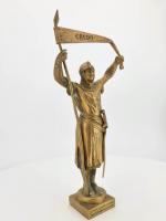 D'après Ernest Justin FERRAND (1846-1932), Sainte Jeanne d'Arc Reconnaissante, statuette...