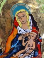 FOLSCHEID Michel (XXe siècle), Vierge à l'Enfant, émaux sur porcelaine,...