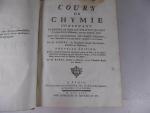 CHIMIE - LEMERY : Cours de Chimie.Paris, d'Houry, 1757, in-4 de...