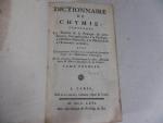 CHIMIE - MACQUER ; Dictionnaire de Chymie.
Paris, Lacombe, 1766, 2...