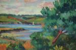 Jean LACHAUD (XXème siècle): "Paysage breton" Huile sur toile signée...