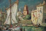 Joseph HURARD (1887-1956) "Saint-Tropez" Huile sur toile signée et titrée...