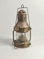Lanterne de navigation en laiton, H. 26 cm
