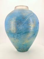 NOVARO Jean-Claude (1945-2015) à BIOT : Vase ovoïde en verre...