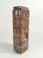 DAN - Vallauris : Long vase carré en céramique vernissée...