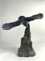 CARVIN Louis-Albert (1875-1951) : Aigle aux ailes déployées sur son...