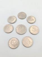 Lot de pièces françaises en nickel :
-1 pièce de 2...