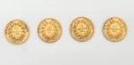 4 pièces de 10 Francs Napoléon III, 2 x 1856,...