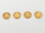 4 pièces de 10 Francs Napoléon III, 2 x 1856,...