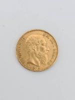 1 pièce de 20 Francs belges Léopold II, 1878, poids...